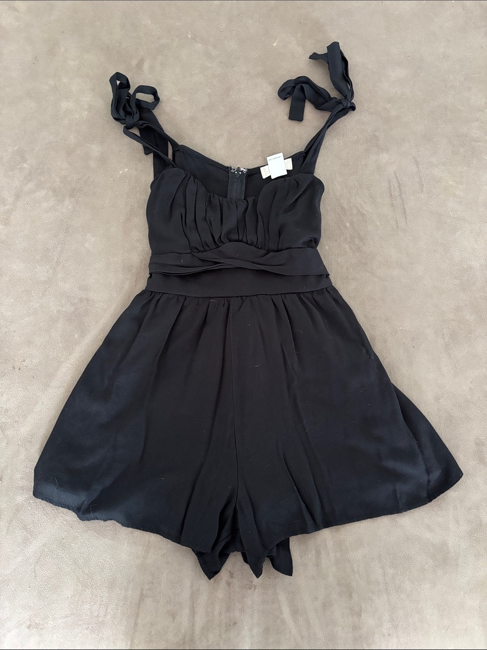 Altar'd State Black Tie-Shoulder Romper